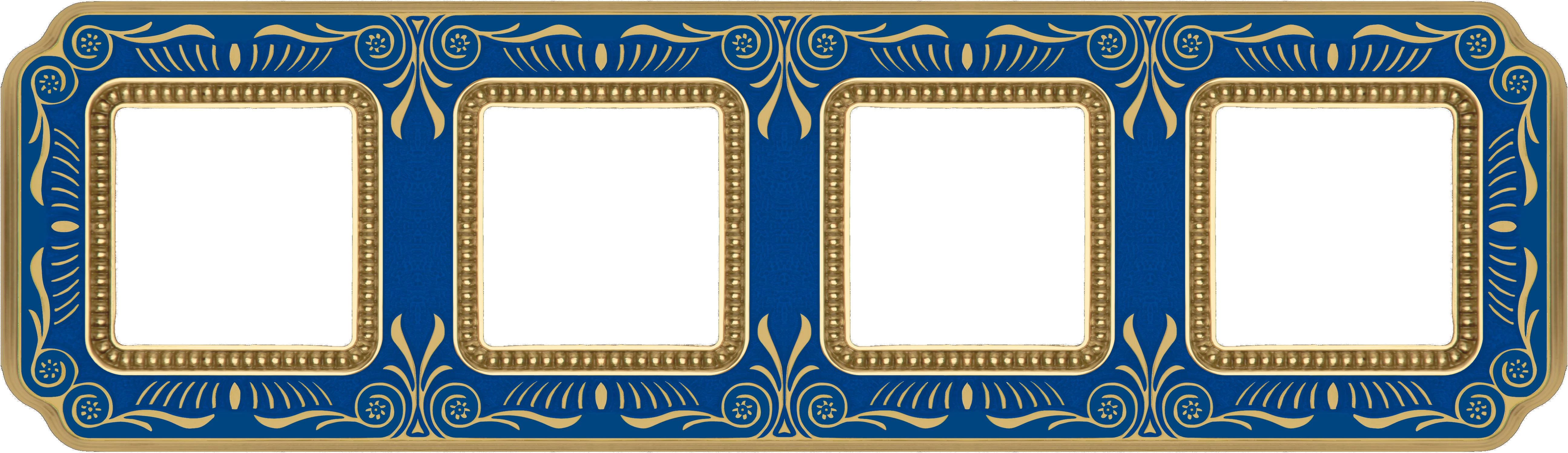  артикул FD01364AZEN название Рамка 4-ая (четверная), цвет Голубой сапфир, Firenze, Fede