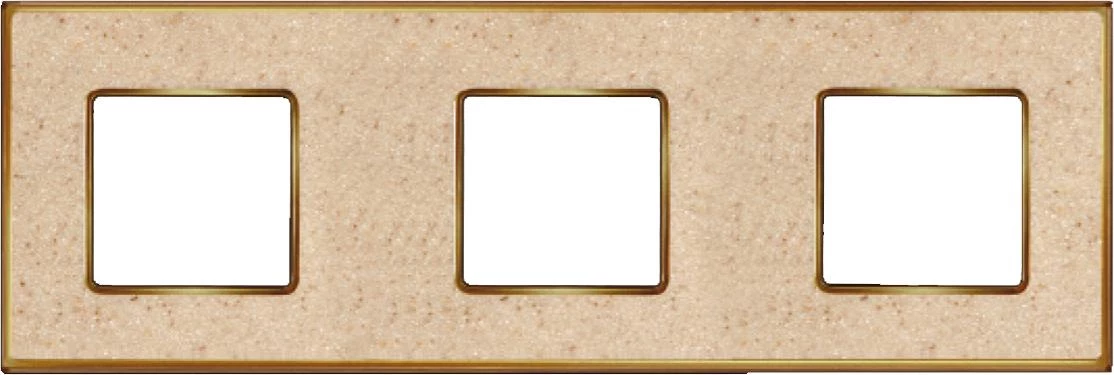  артикул FD01333AMOB название Рамка 3-ая (тройная), цвет Светлый кориан/Светлое золото, VINTAGE CORINTO, Fede