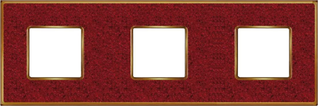  артикул FD01333PROB название Рамка 3-ая (тройная), цвет Красный кориан/Светлое золото, VINTAGE CORINTO, Fede