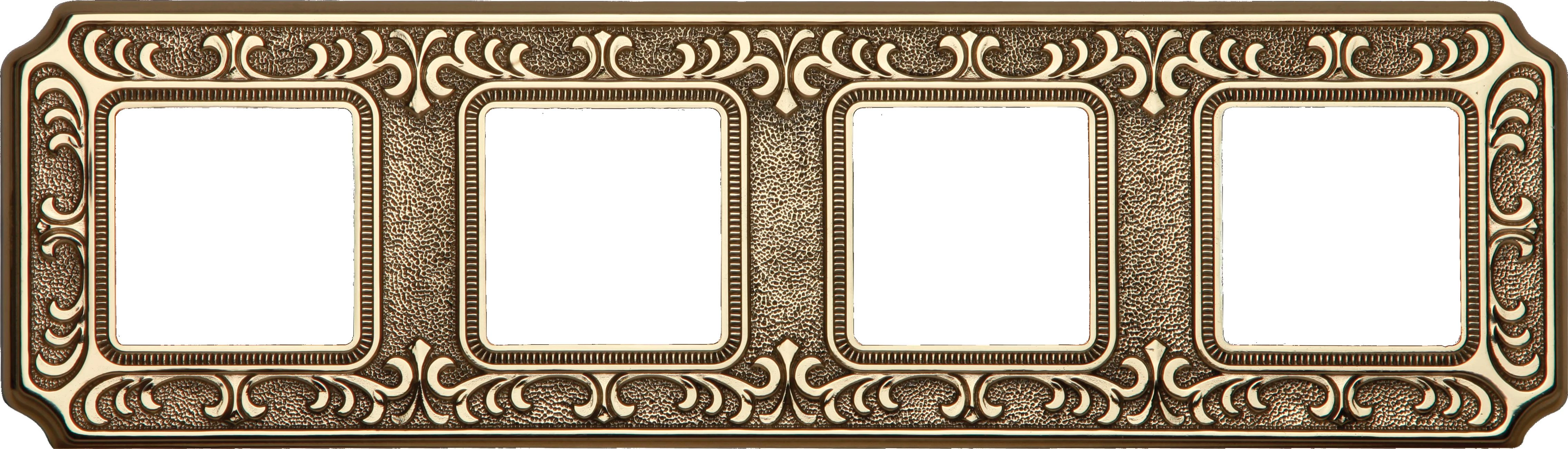  артикул FD01354OB название Рамка 4-ая (четверная), цвет Светлое золото, TOSCANA SIENA, Fede