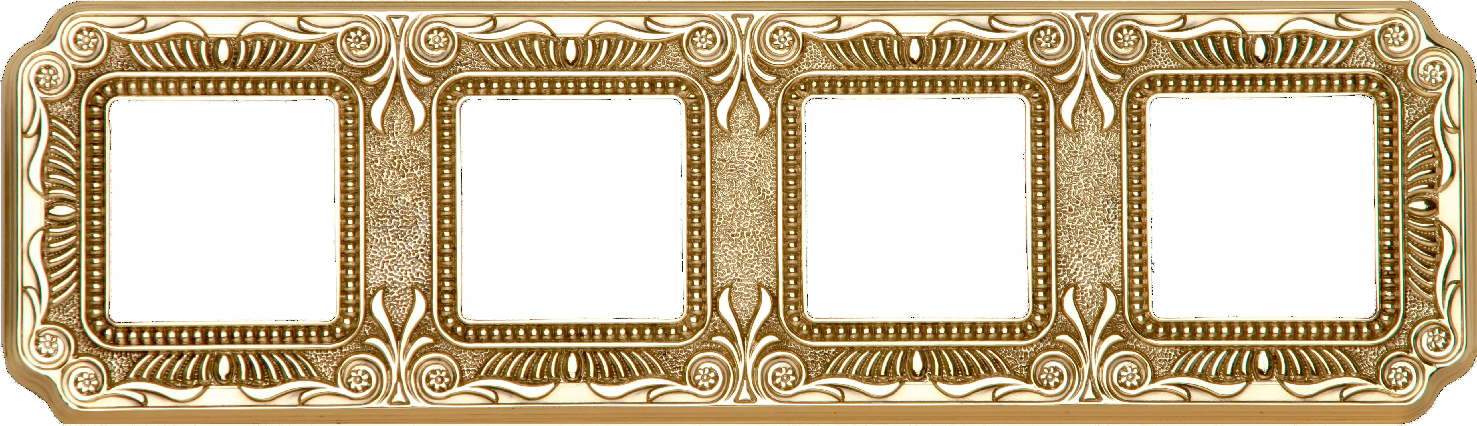  артикул FD01364OB название Рамка 4-ая (четверная), цвет Светлое золото, TOSCANA FIRENZE, Fede