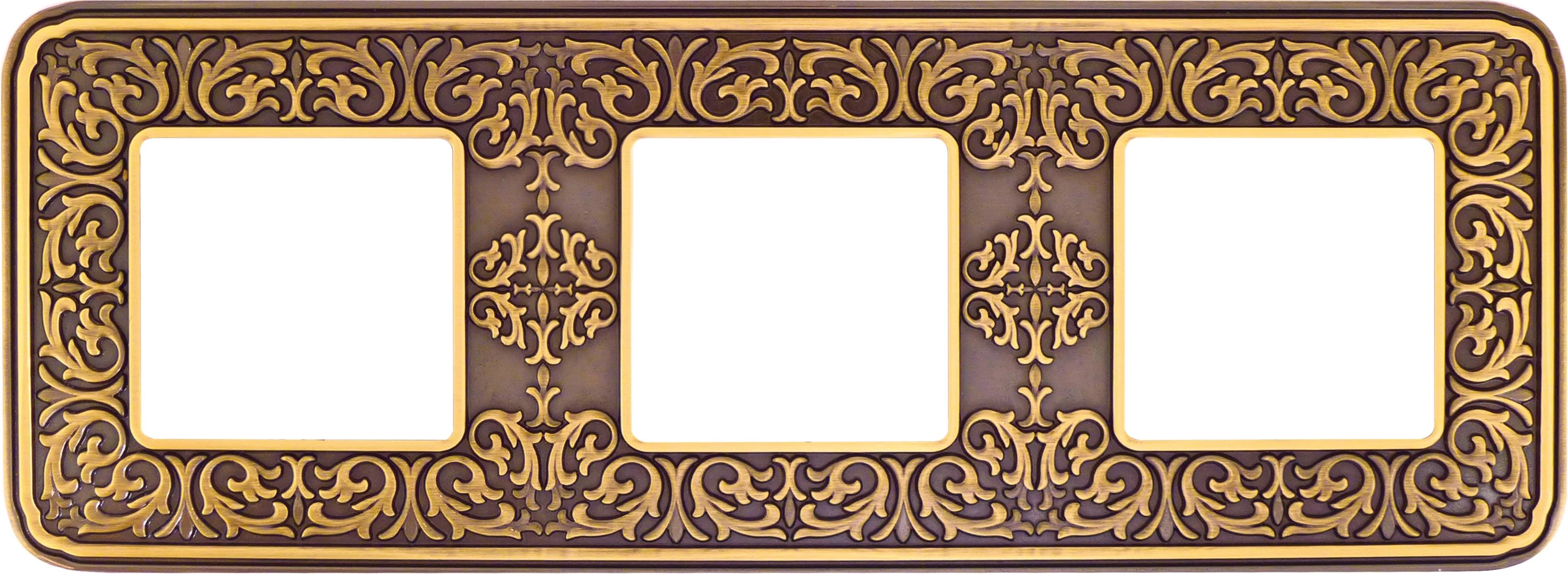  артикул FD01373PB название Рамка 3-ая (тройная), цвет Светлая бронза, Emporio, Fede
