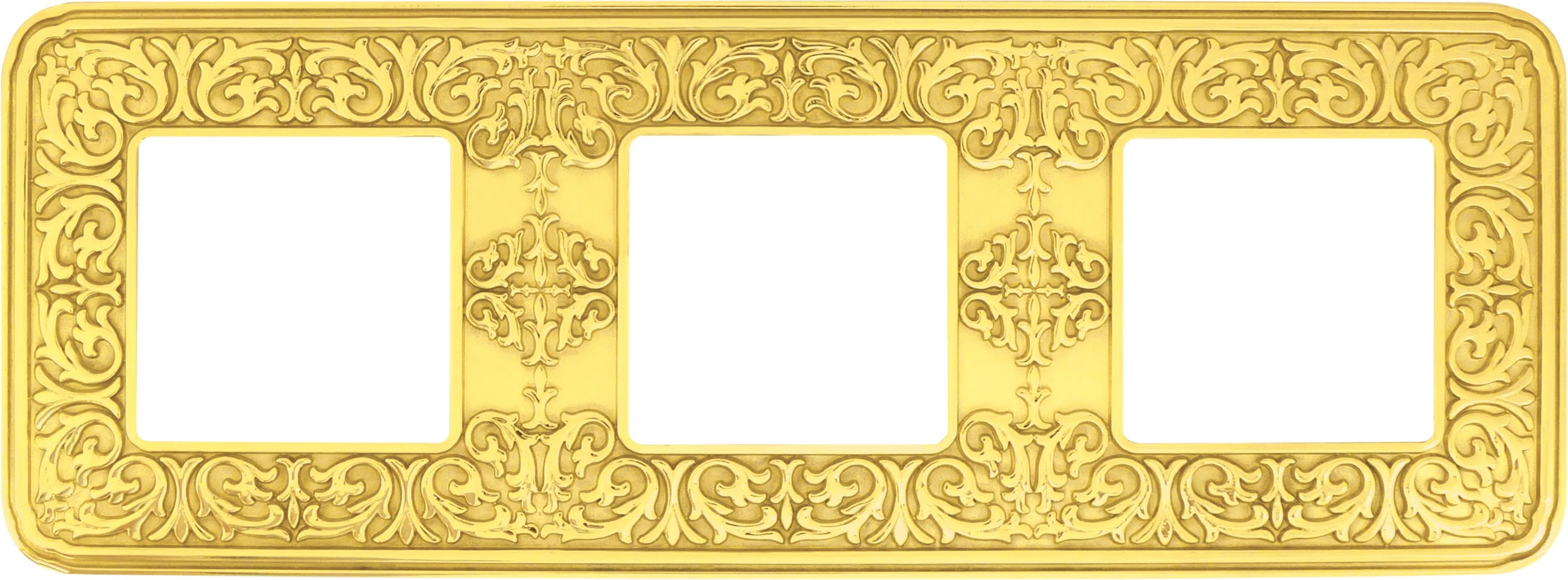  артикул FD01373OB название Рамка 3-ая (тройная), цвет Светлое золото, Emporio, Fede