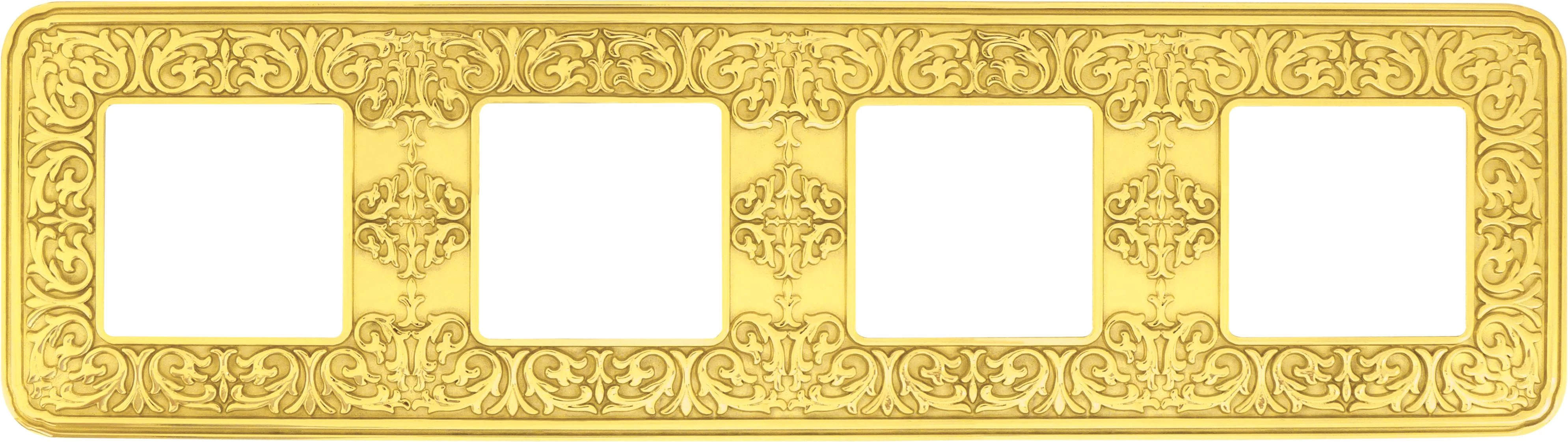  артикул FD01374OB название Рамка 4-ая (четверная), цвет Светлое золото, Emporio, Fede