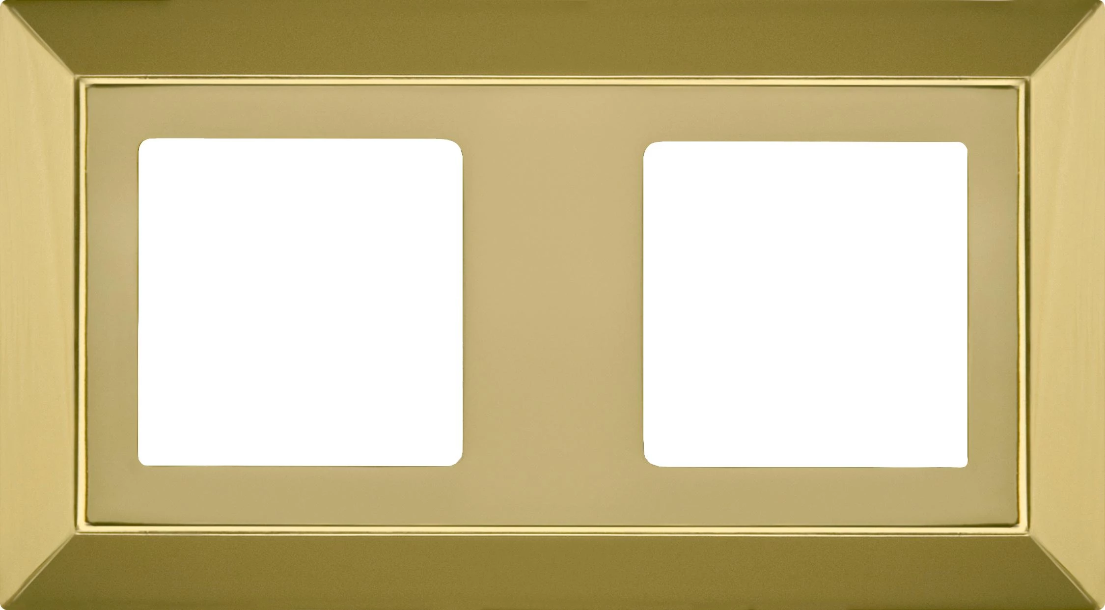  артикул FD01252OB название Рамка 2-ая (двойная), цвет Светлое золото, Barcelona, Fede