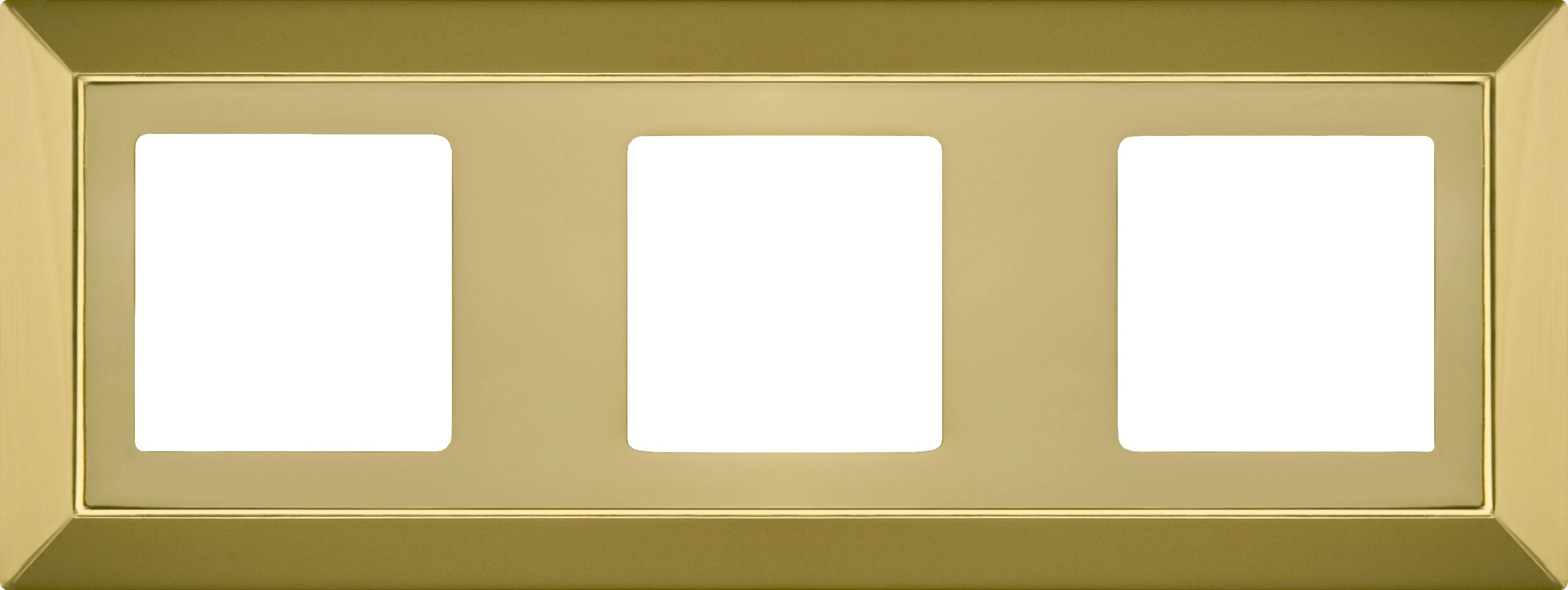 артикул FD01253OB название Рамка 3-ая (тройная), цвет Светлое золото, Barcelona, Fede