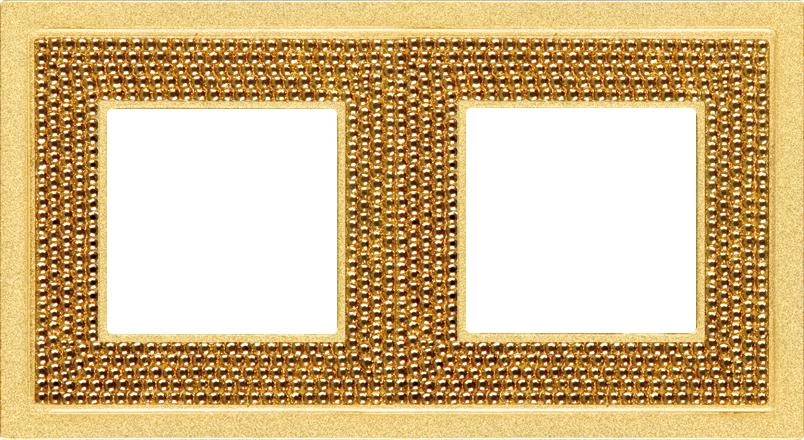  артикул FD01292OR название Рамка 2-ая (двойная), цвет Красное золото, Crystal De Luxe Art, Fede