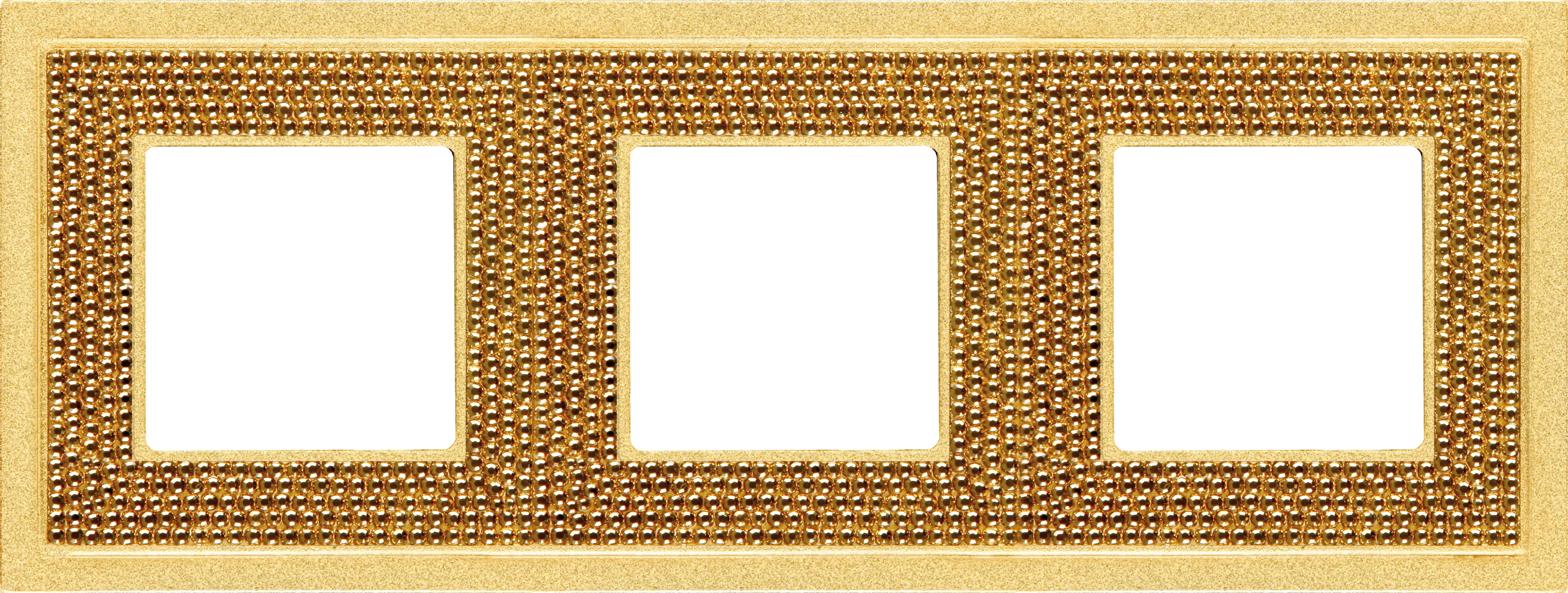  артикул FD01293OR название Рамка 3-ая (тройная), цвет Красное золото, Crystal De Luxe Art, Fede