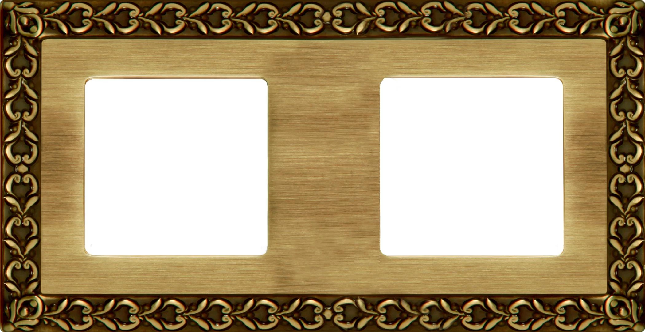  артикул FD01222PB название Рамка 2-ая (двойная), цвет Светлая бронза, San Sebastian, Fede