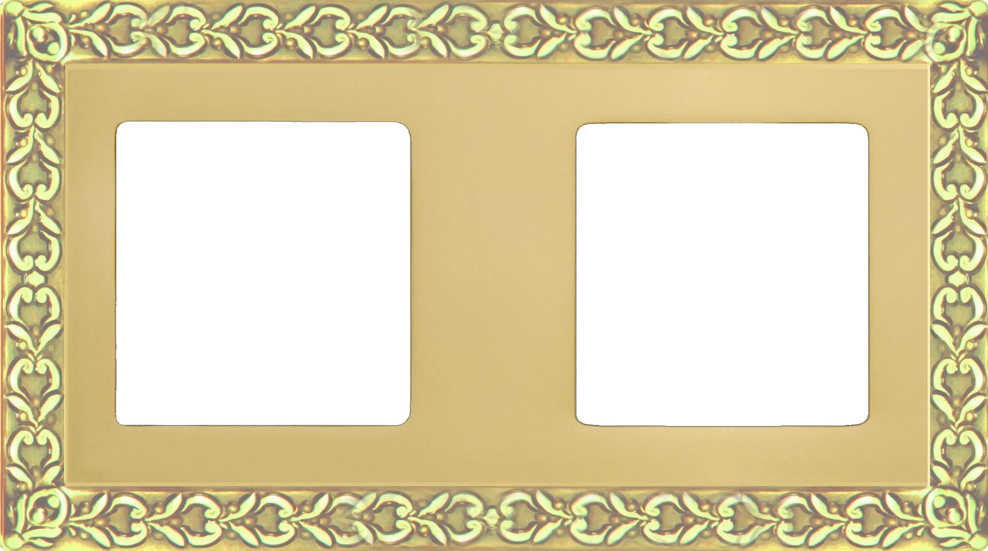  артикул FD01222OB название Рамка 2-ая (двойная), цвет Светлое золото, San Sebastian, Fede