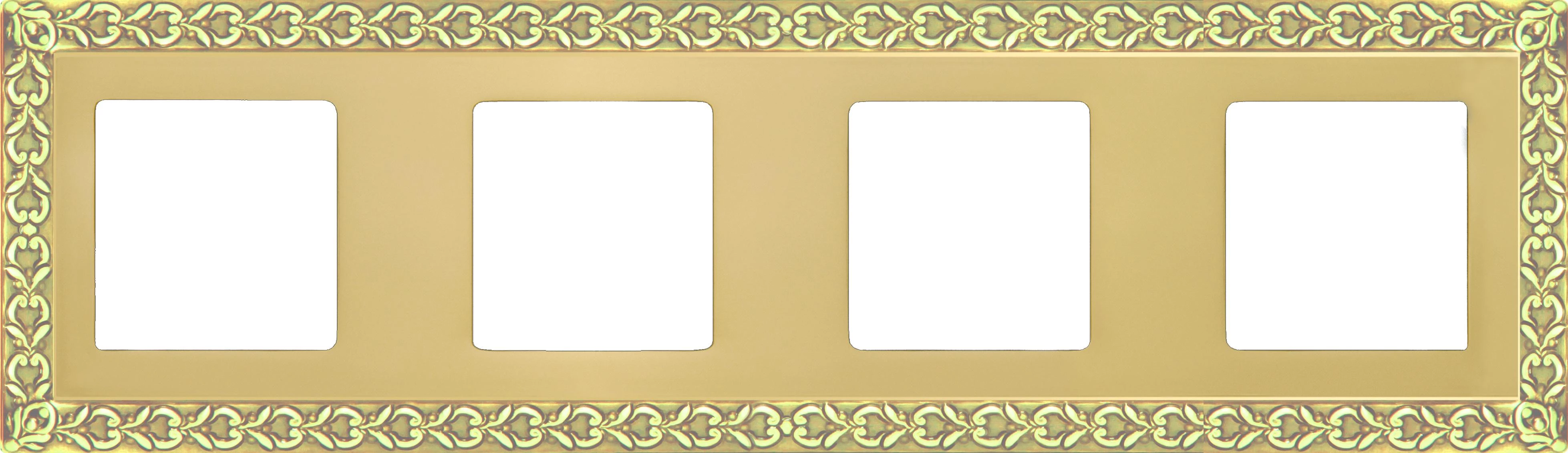  артикул FD01224OB название Рамка 4-ая (четверная), цвет Светлое золото, San Sebastian, Fede
