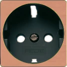  артикул FD04335BC-M-FD16823 название Розетка с/з с защитными шторками (безвинтовой зажим), цвет Медь Тертая, черный, FEDE