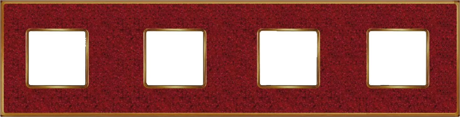  артикул FD01334PROB название Рамка 4-ая (четверная), цвет Красный кориан/Светлое золото, VINTAGE CORINTO, Fede